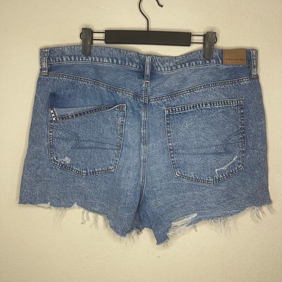 American Eagle 90s Boyfriend Short Cut off Denim High Rise - Size 18 - Picture 5 of 7